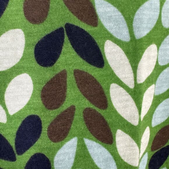 Boden Knit Knot Twist Front Jersey Printed Midi Day Dress Womens 6 Green Multi - Picture 6 of 11